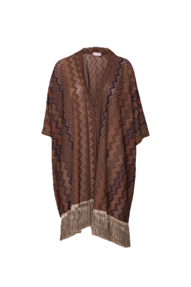 Saiph brown fringes cardigan