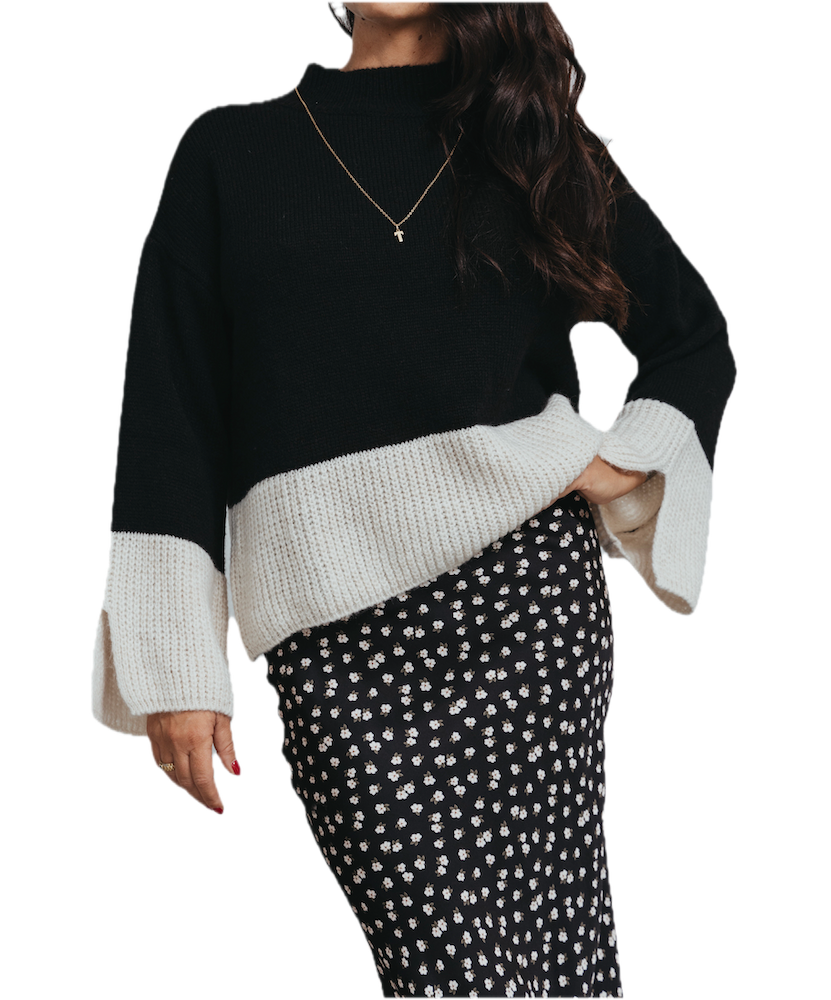 Saiph black cream pullover