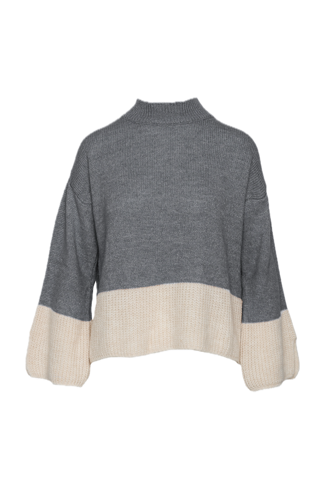 saiph grey cream pullover