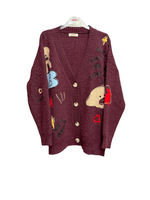 Kontatto bordeaux cardigan