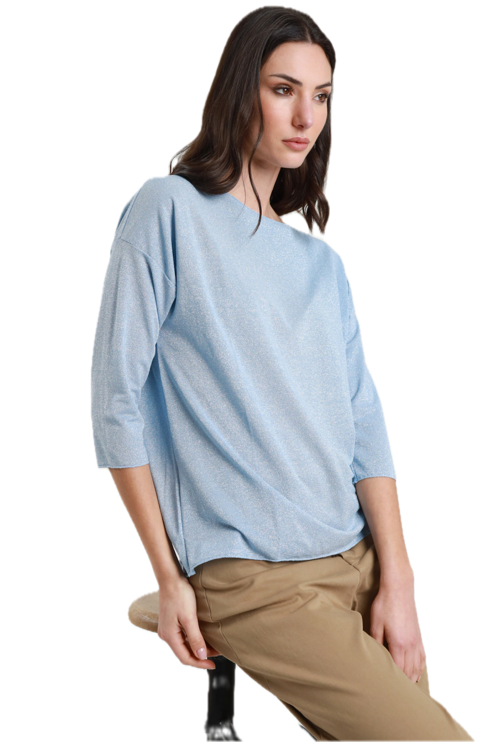 Susy Mix light blue lurex t-shirt