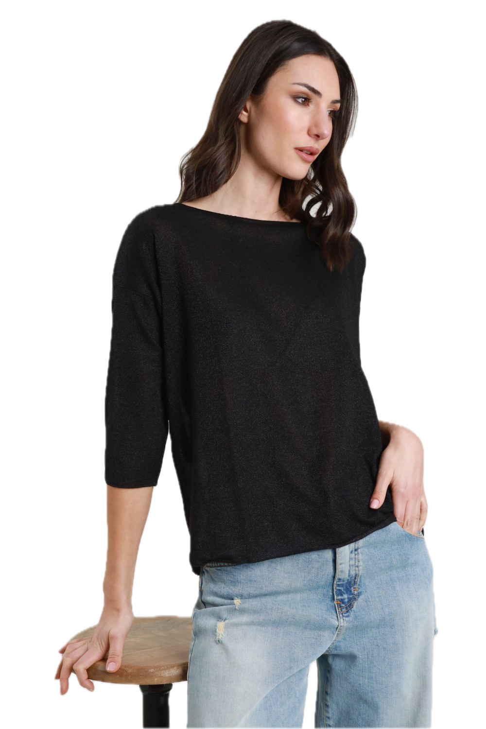 Susy Mix black lurex t-shirt