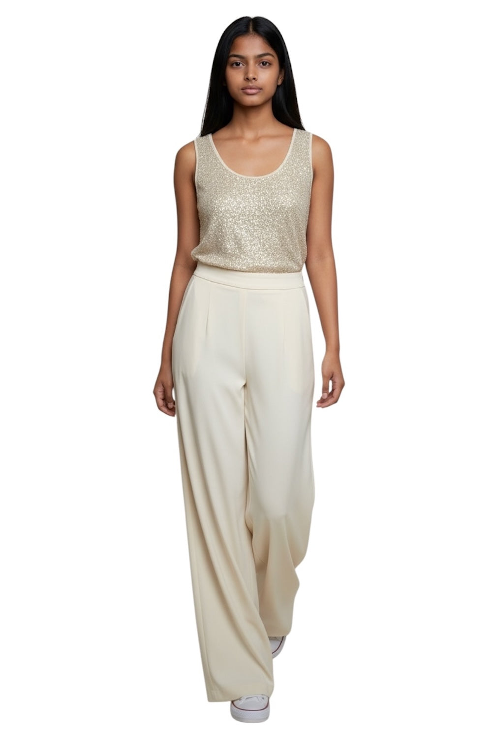 Susy Mix cream glitter top