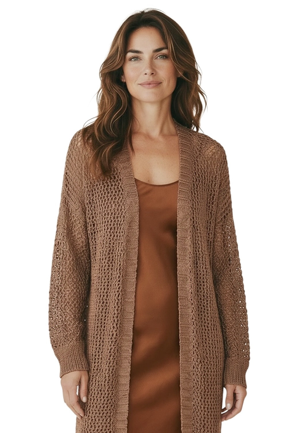 Le îls brauner langer Cardigan