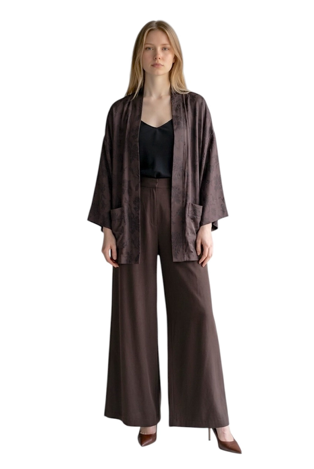 Dixie brown kimono jacket