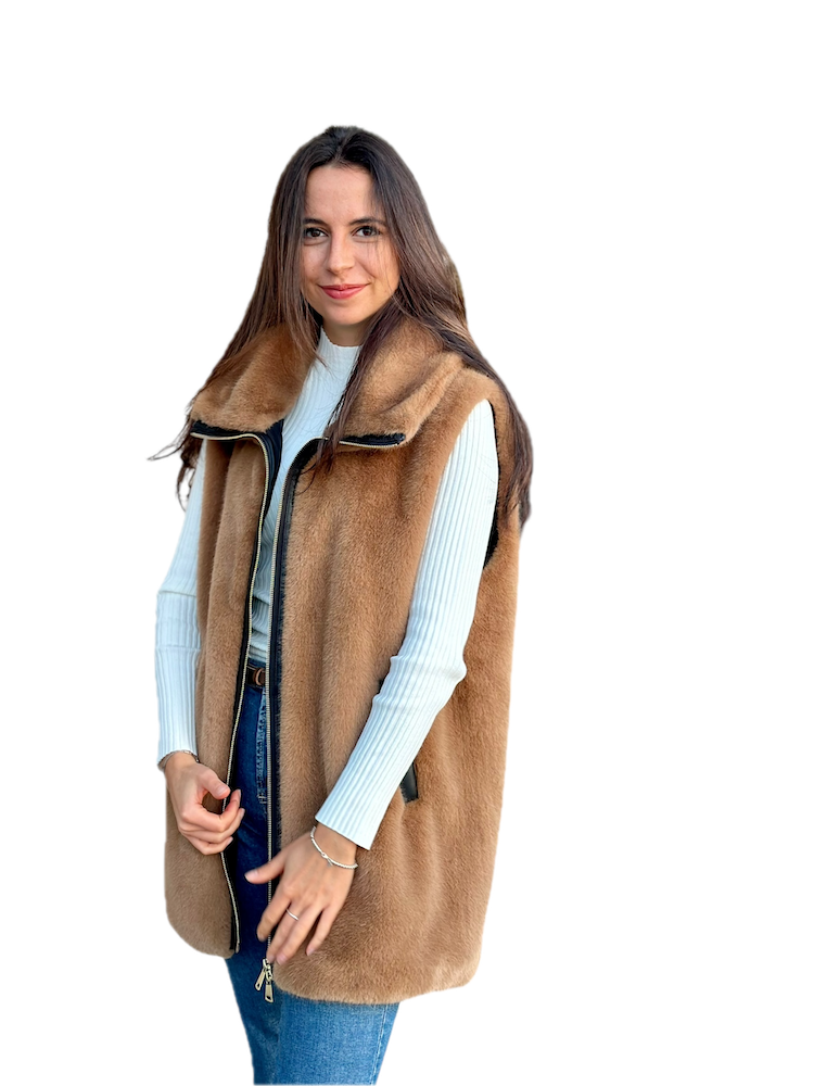 Dixie camel vest jacket