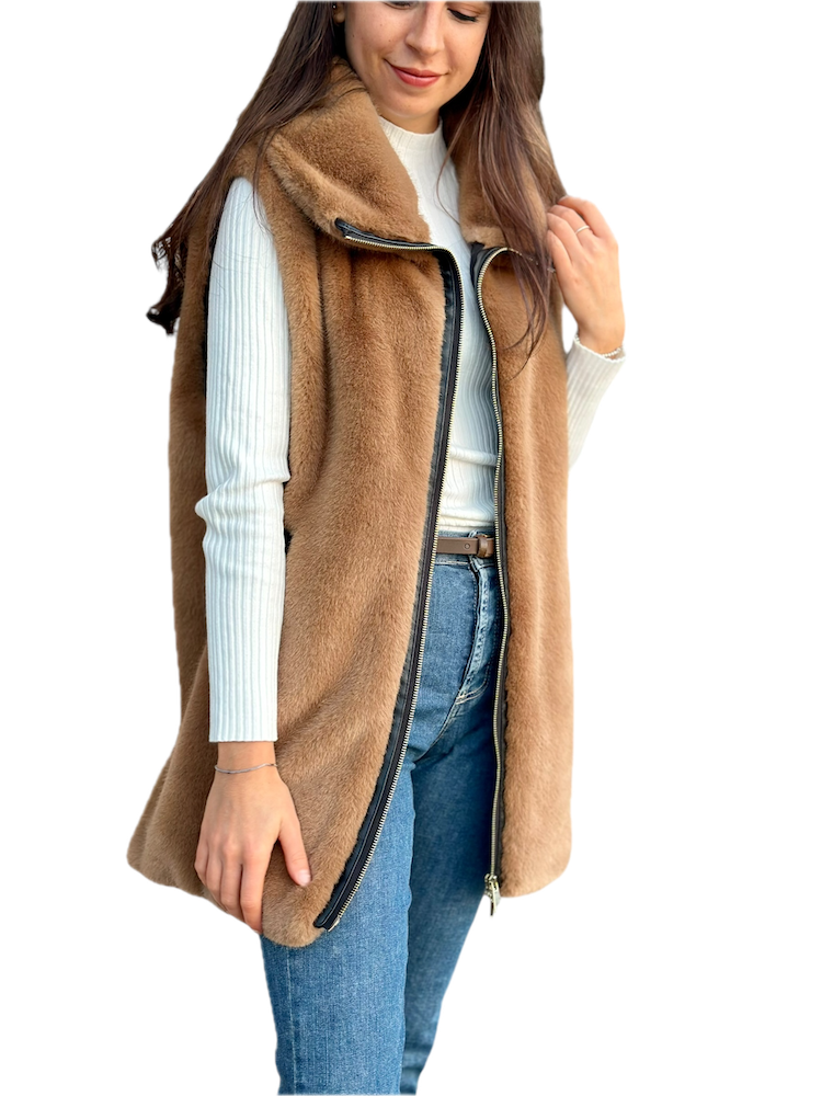 Dixie camel vest jacket