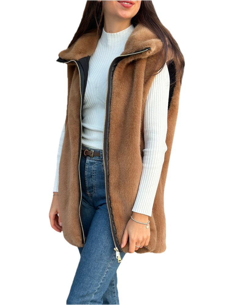 Dixie camel vest jacket