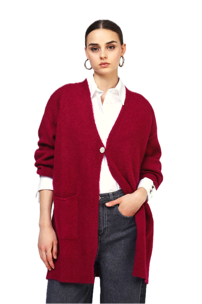 Dixie wine red cardigan