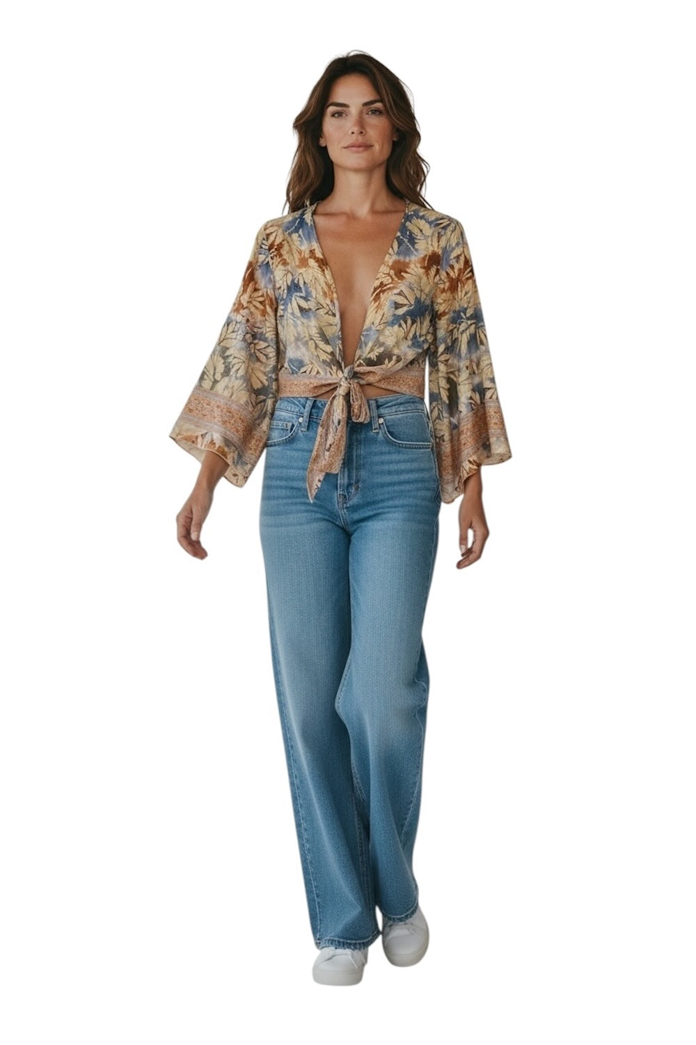 Hindi multicolor light blue shirt