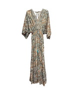 Hindi print brown dress