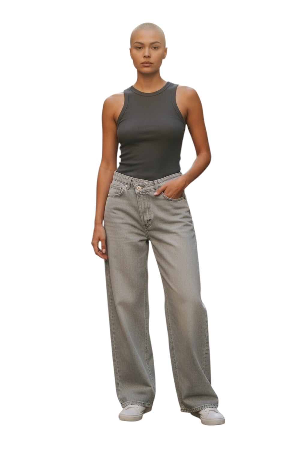 Per favore, jeans grigi in denim