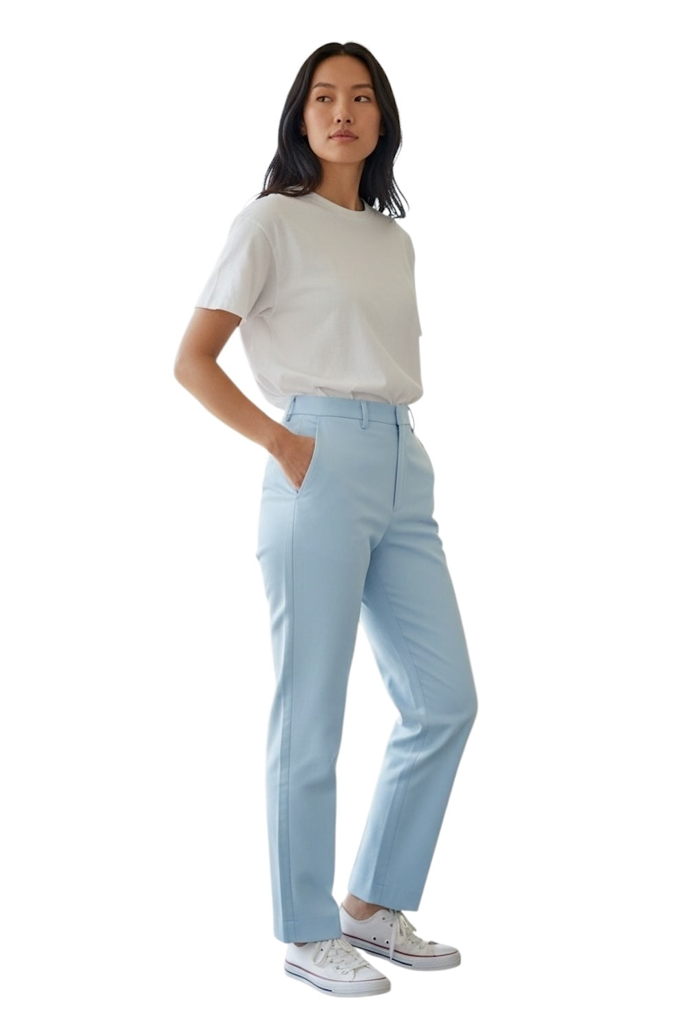 Pantaloni comodi azzurri Maryley