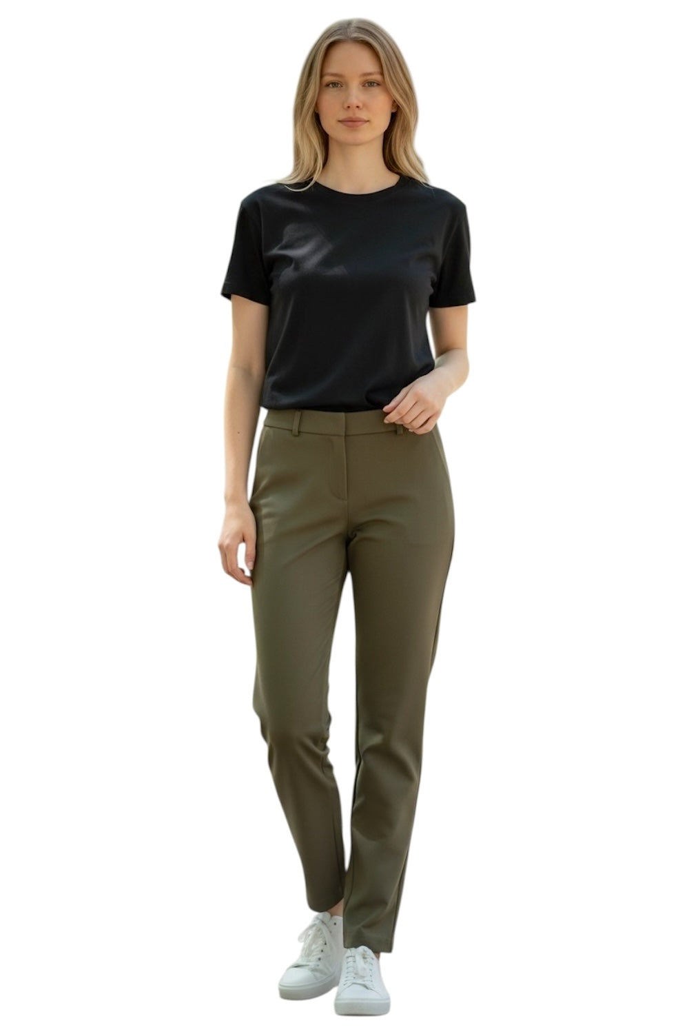 Maryley dunkelbraune schmal geschnittene Hose