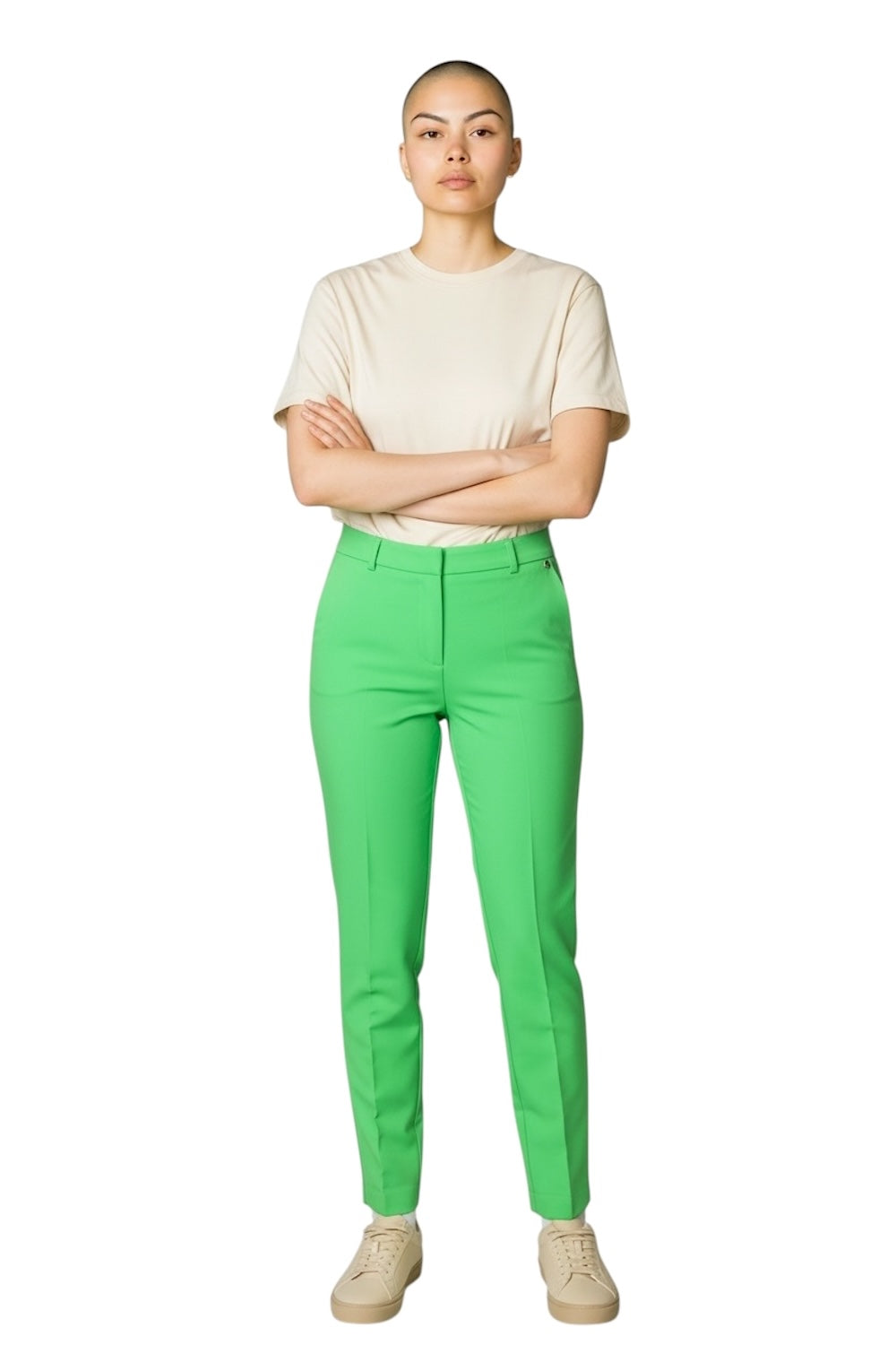 Pantaloni slim verde chiaro Maryley
