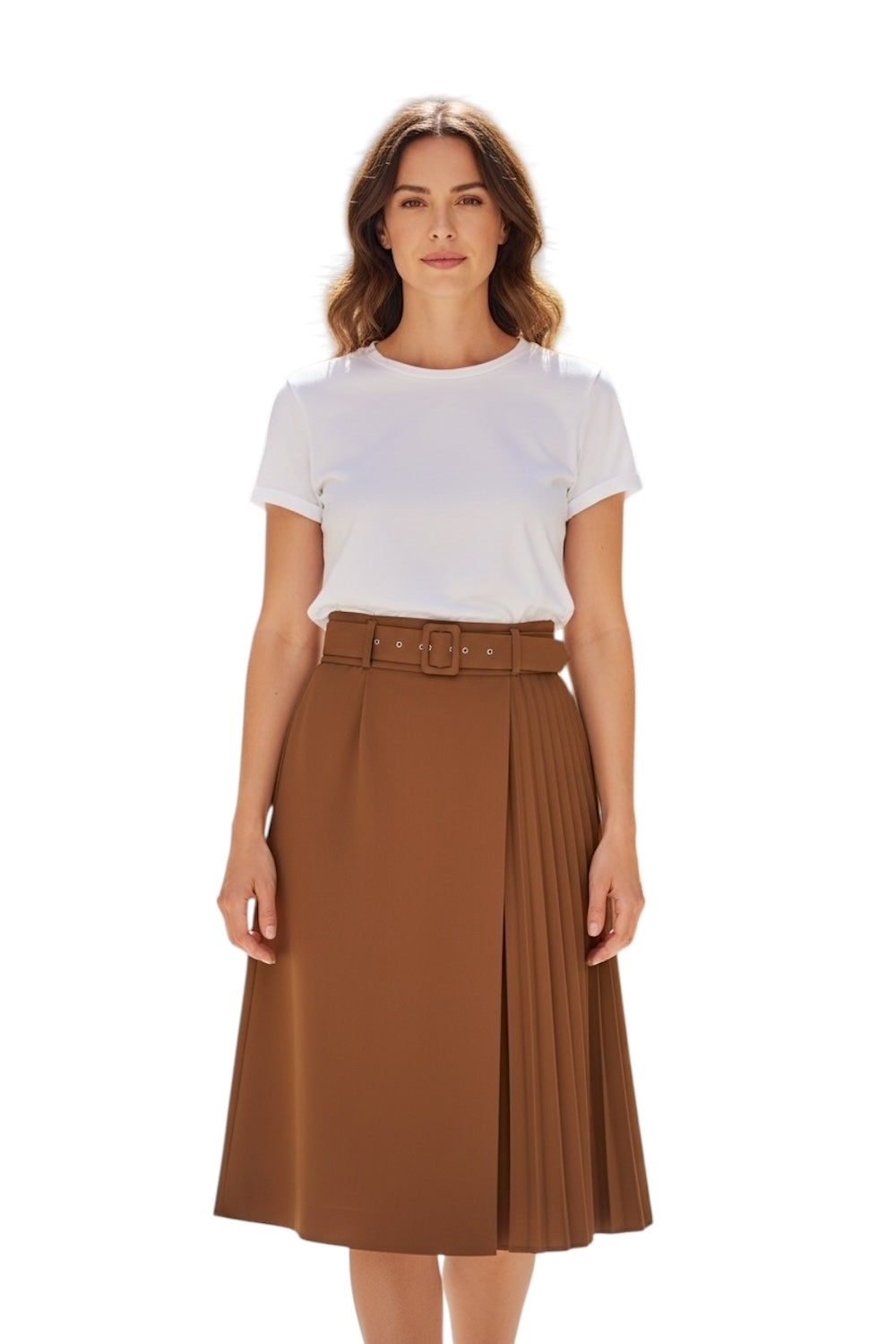 Dixie cognac skirt