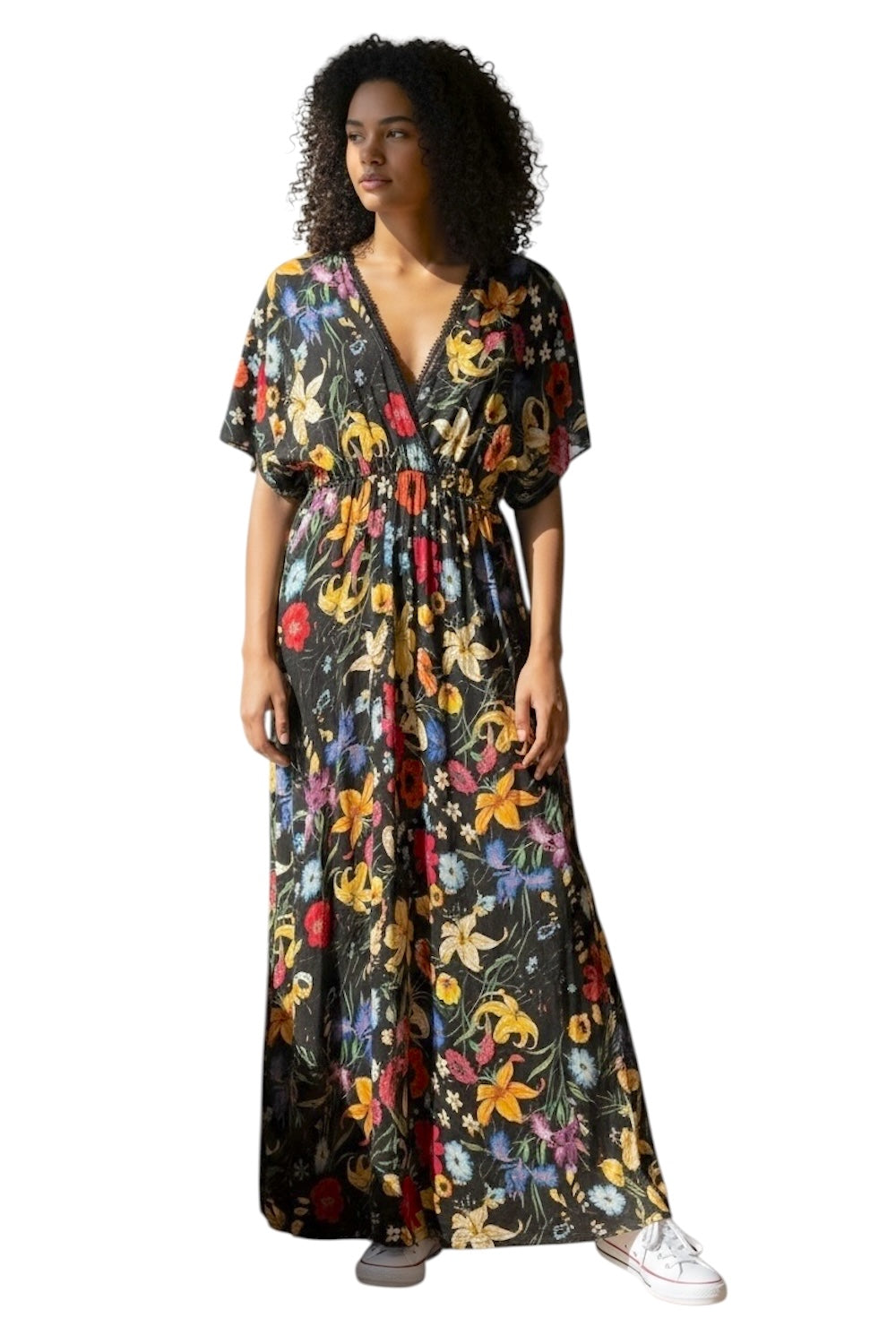 Konatatto floral black overalls