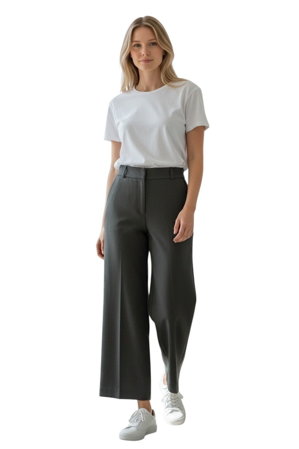 Maryley-Hose mit weitem Bein, schwarz