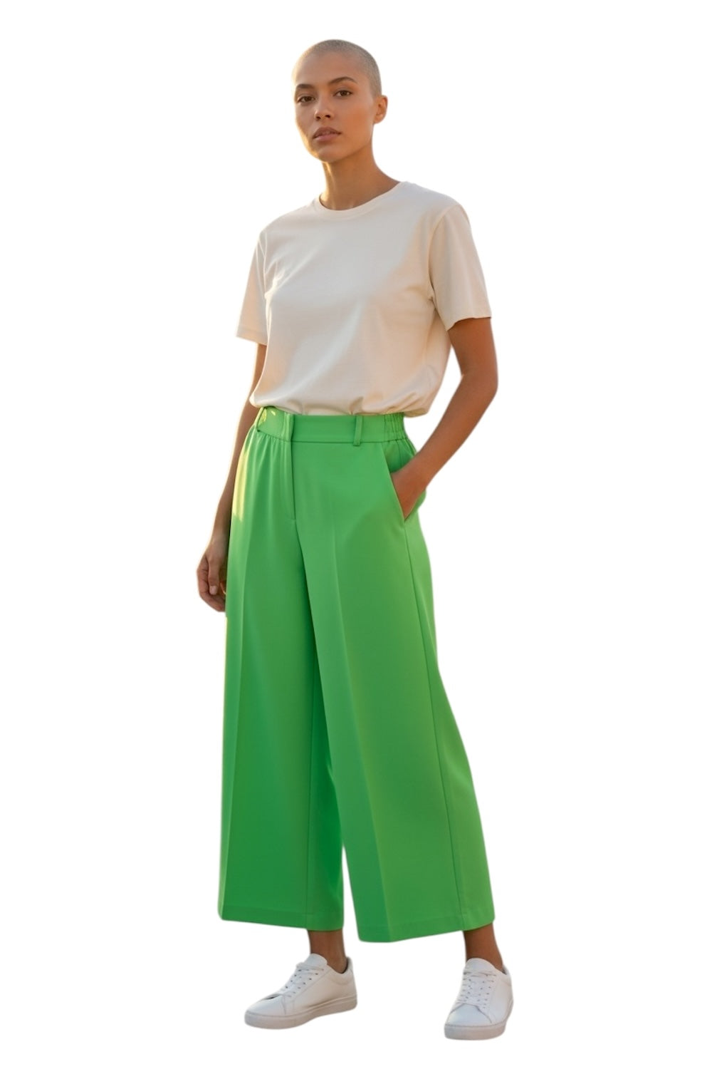 Maryley grüne Hose mit weitem Bein