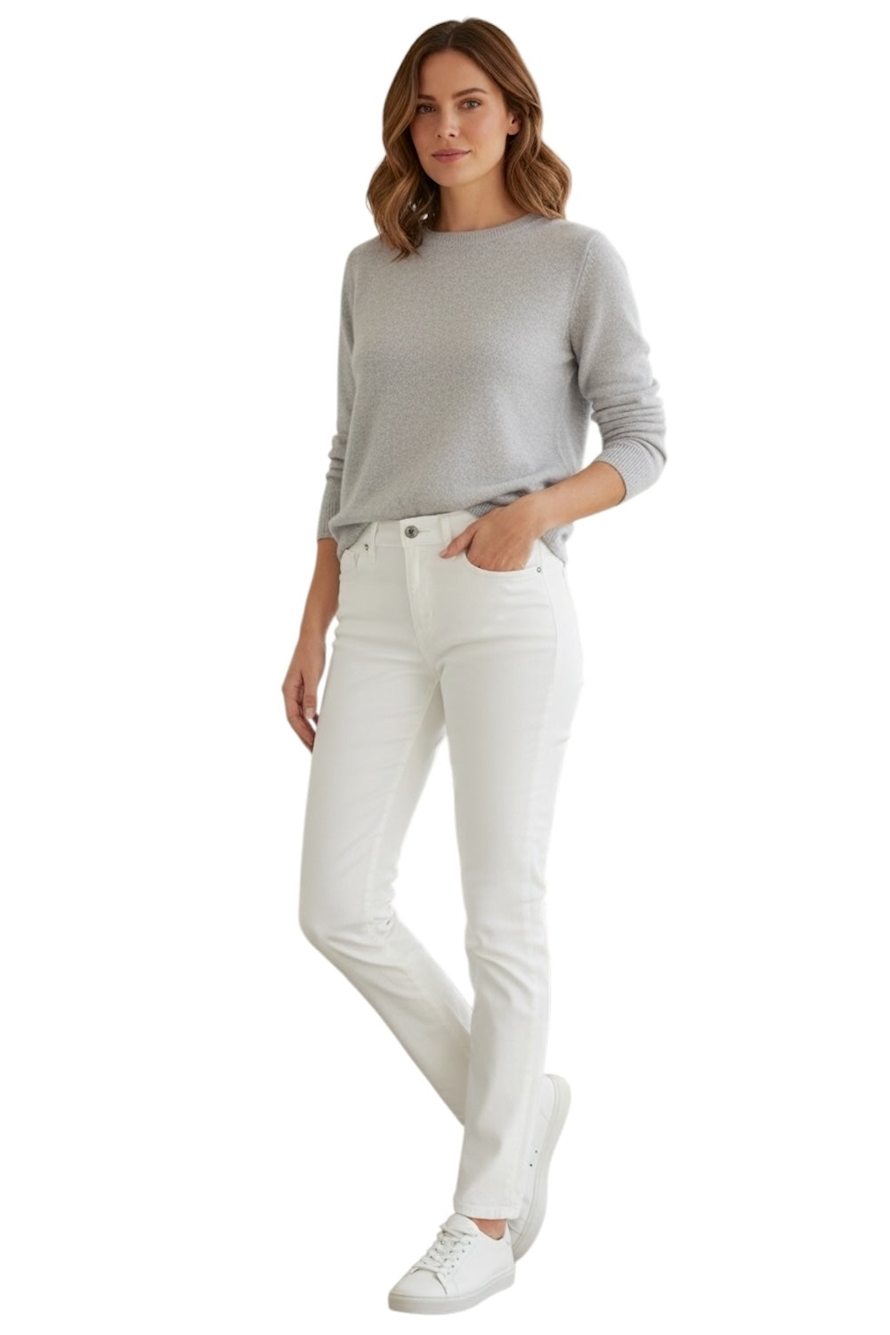 Per favore pantaloni di lana bianchi