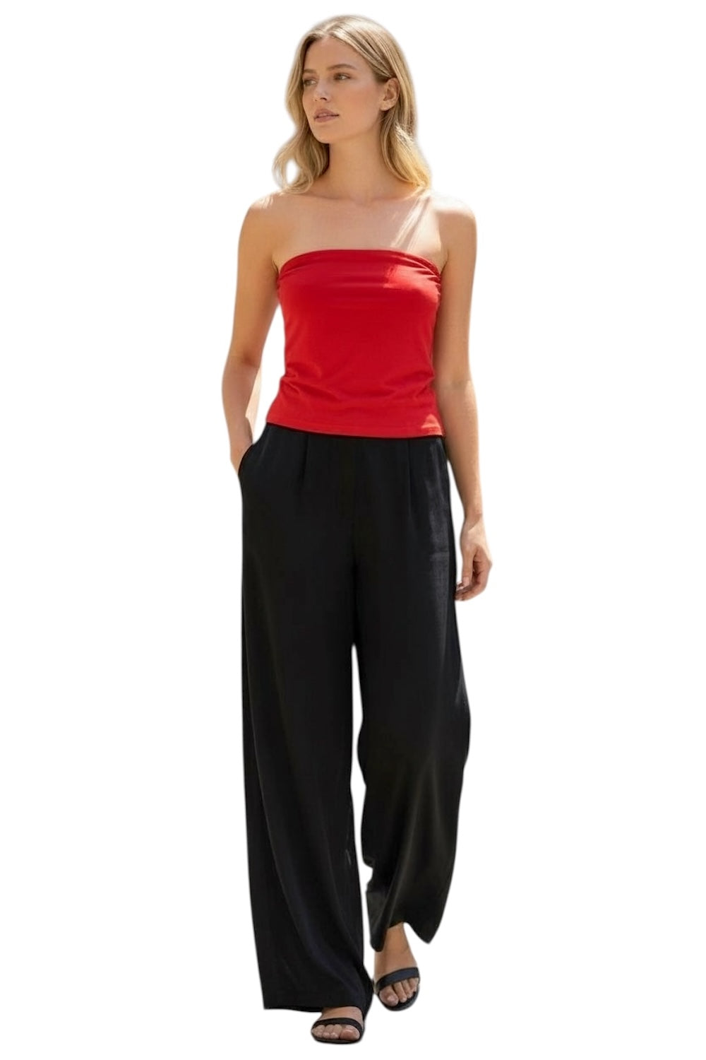 Vicolo red wide band top