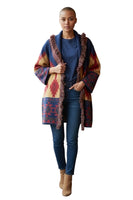 Kontatto blue cherry brown camel cardigan