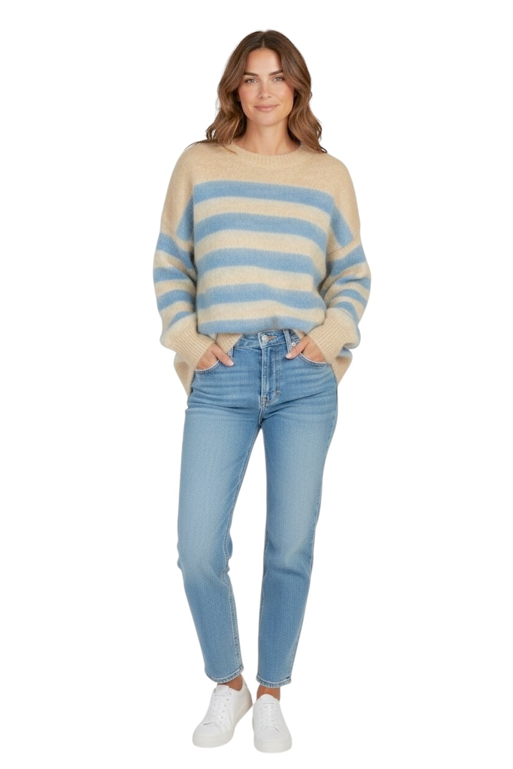 Kontatto beige denim line pullover