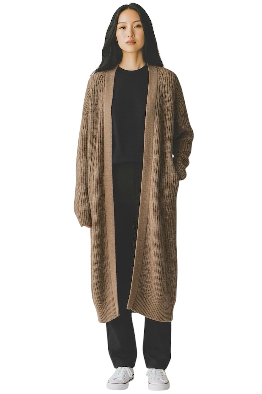VICOLO HALLO イタリア製 ミドルゲージ ウール ニット ブラウン WOOL＆CO イタリア製ウールニットジャケット【カーディガンの軽やか