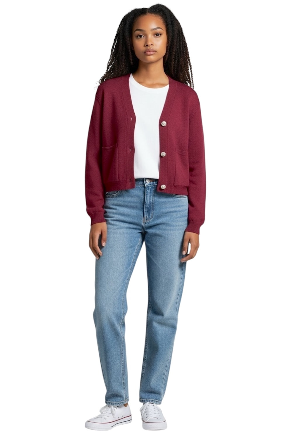 Vicolo jewel bordeaux cardigan