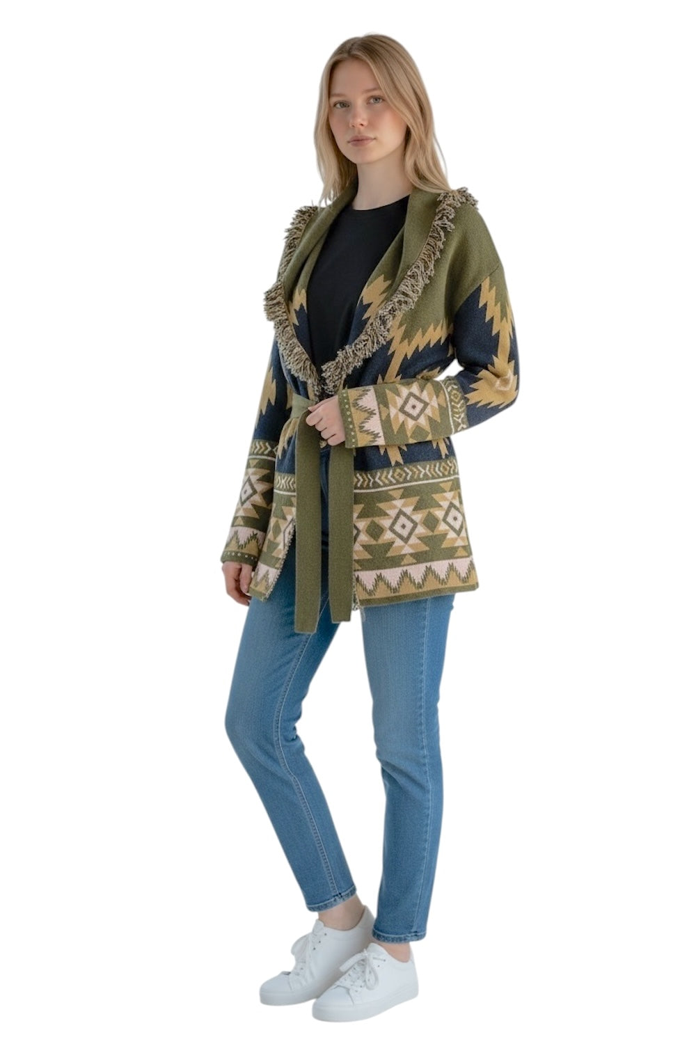 Kontatto kaky camel pink blue cardigan