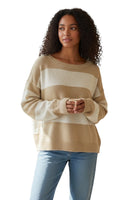 Susy Mix cream camel striped pullover