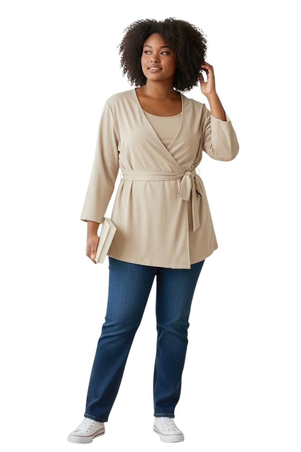 Susy Star beige oversize jacket and top