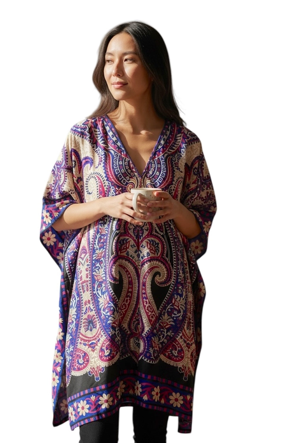 Hindi mehrfarbiges blaues Kleid