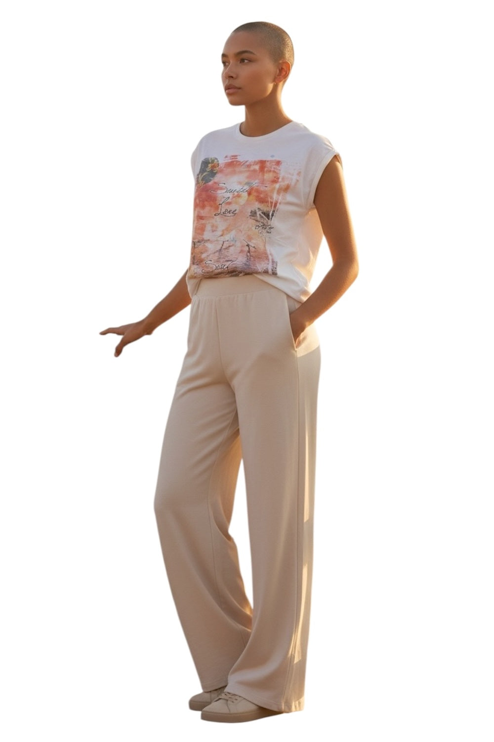 California Vintage sunset love white t-shirt