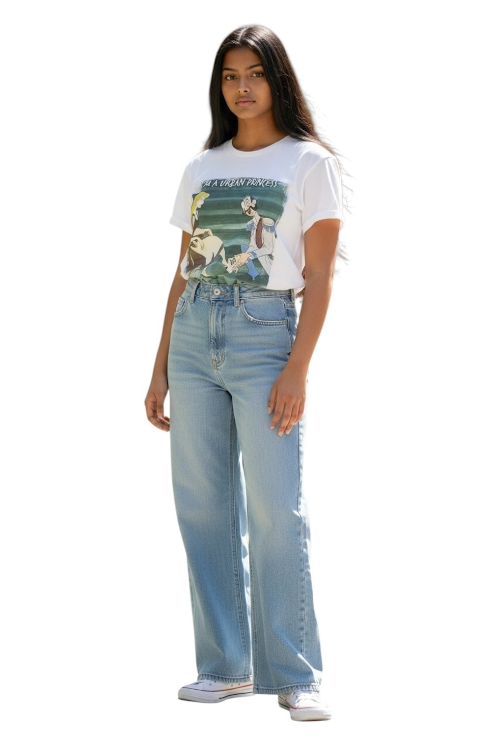 California Vintage i'm a urban princess white t-shirt