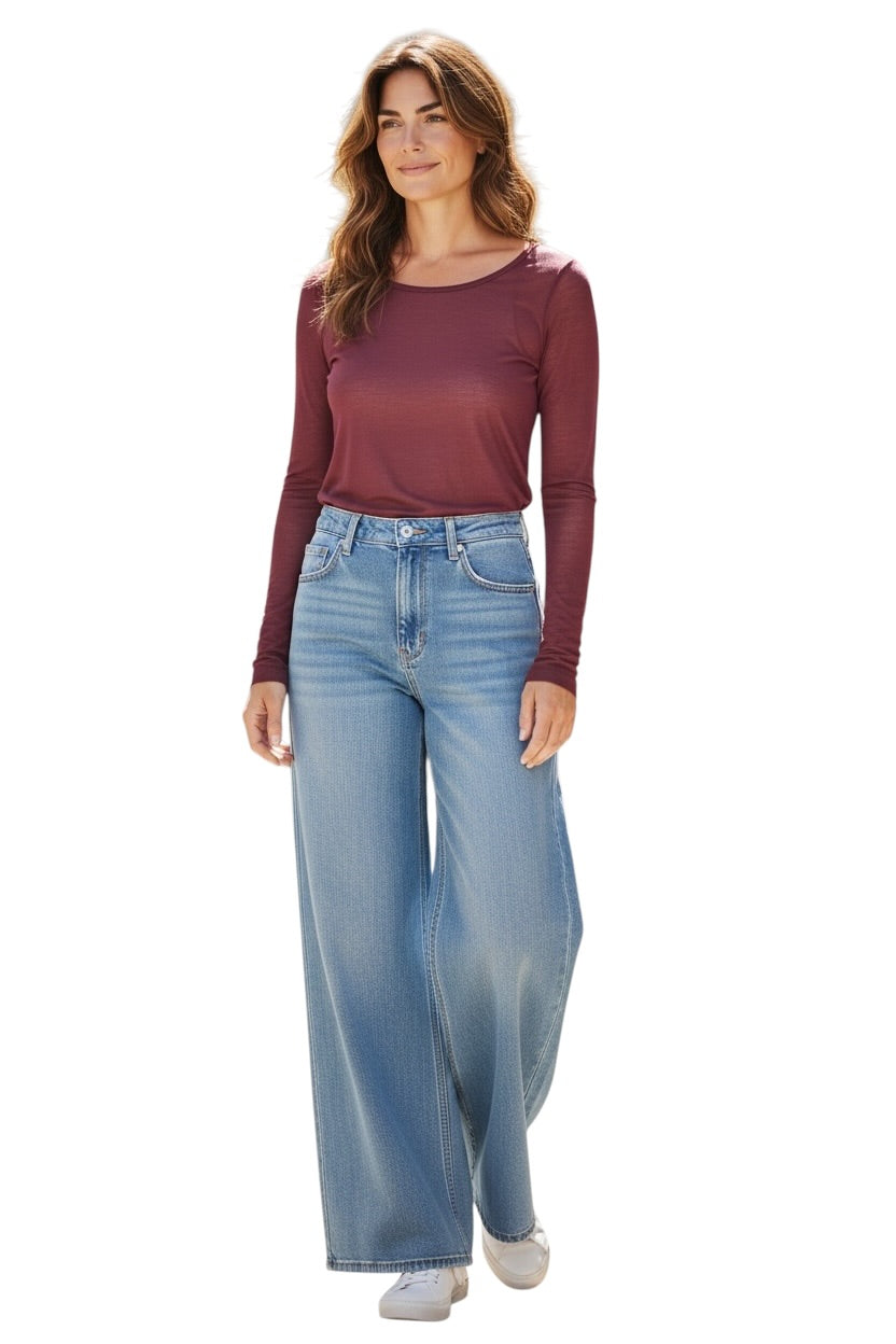 Le îls bordeaux cashmere t-shirt