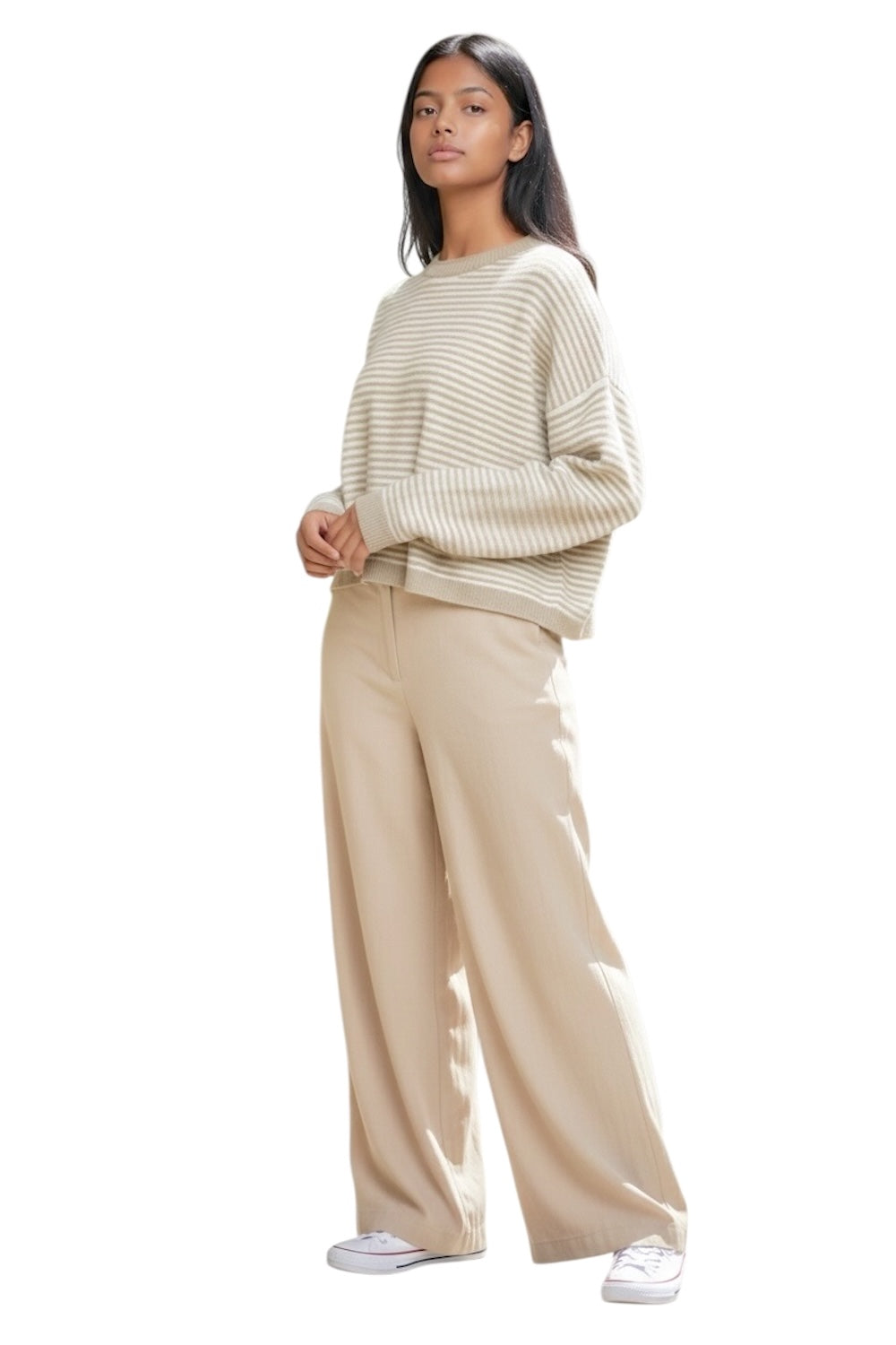 Le îls butter camel line cashmere pullover