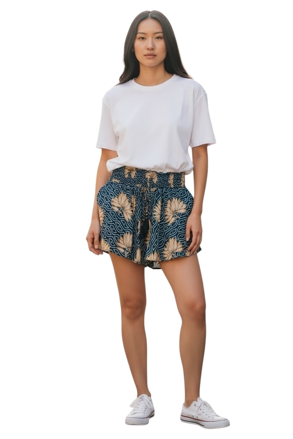 Pantaloncini blu multicolori hindi