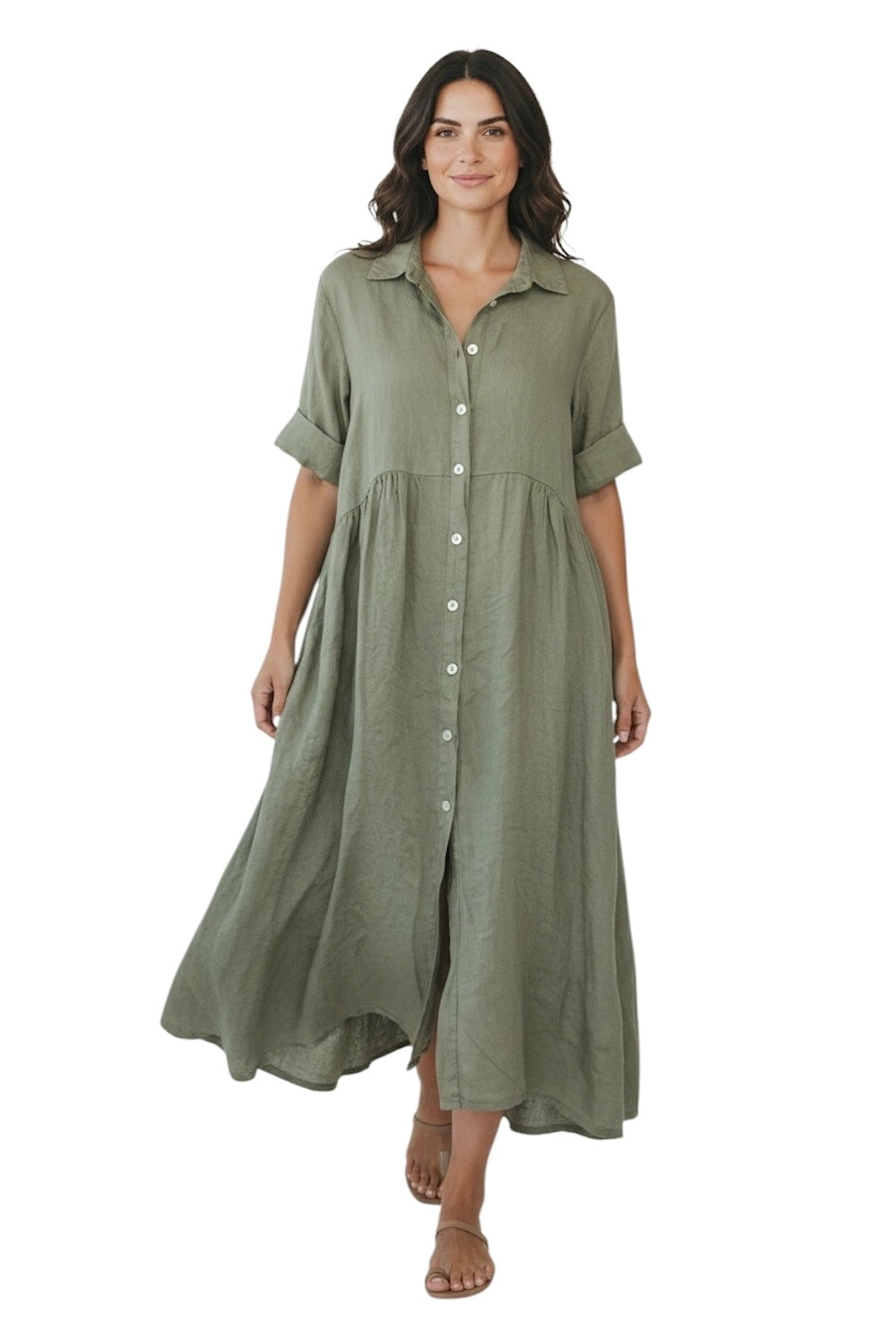 Le îls green chemisier dress
