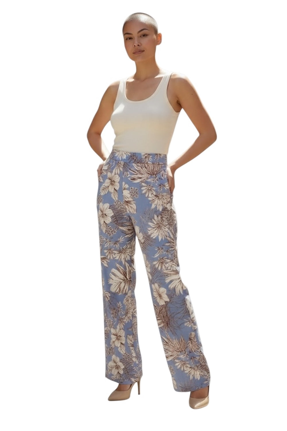 Kontatto braune Blumenhose