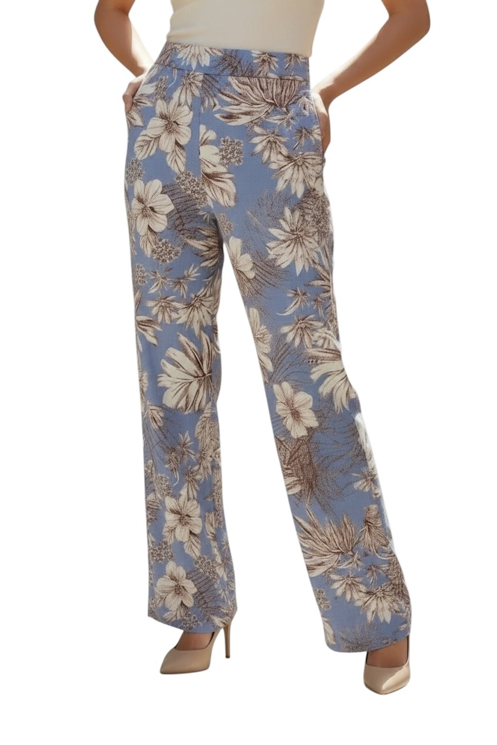 Kontatto brown flower pants