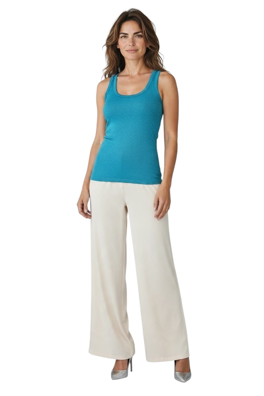 Vicolo electric blue glitter top