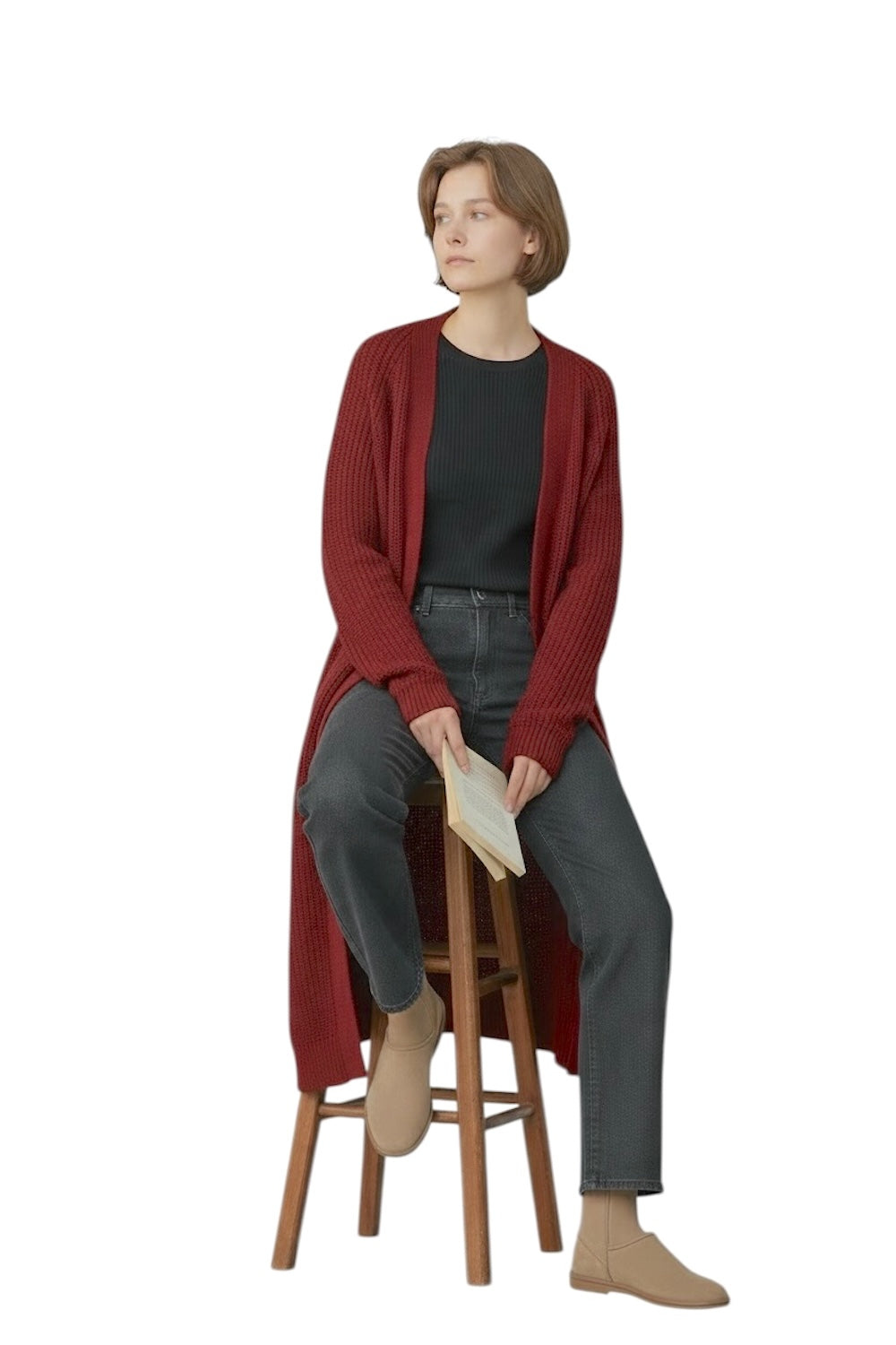 Vicolo red wine cardigan