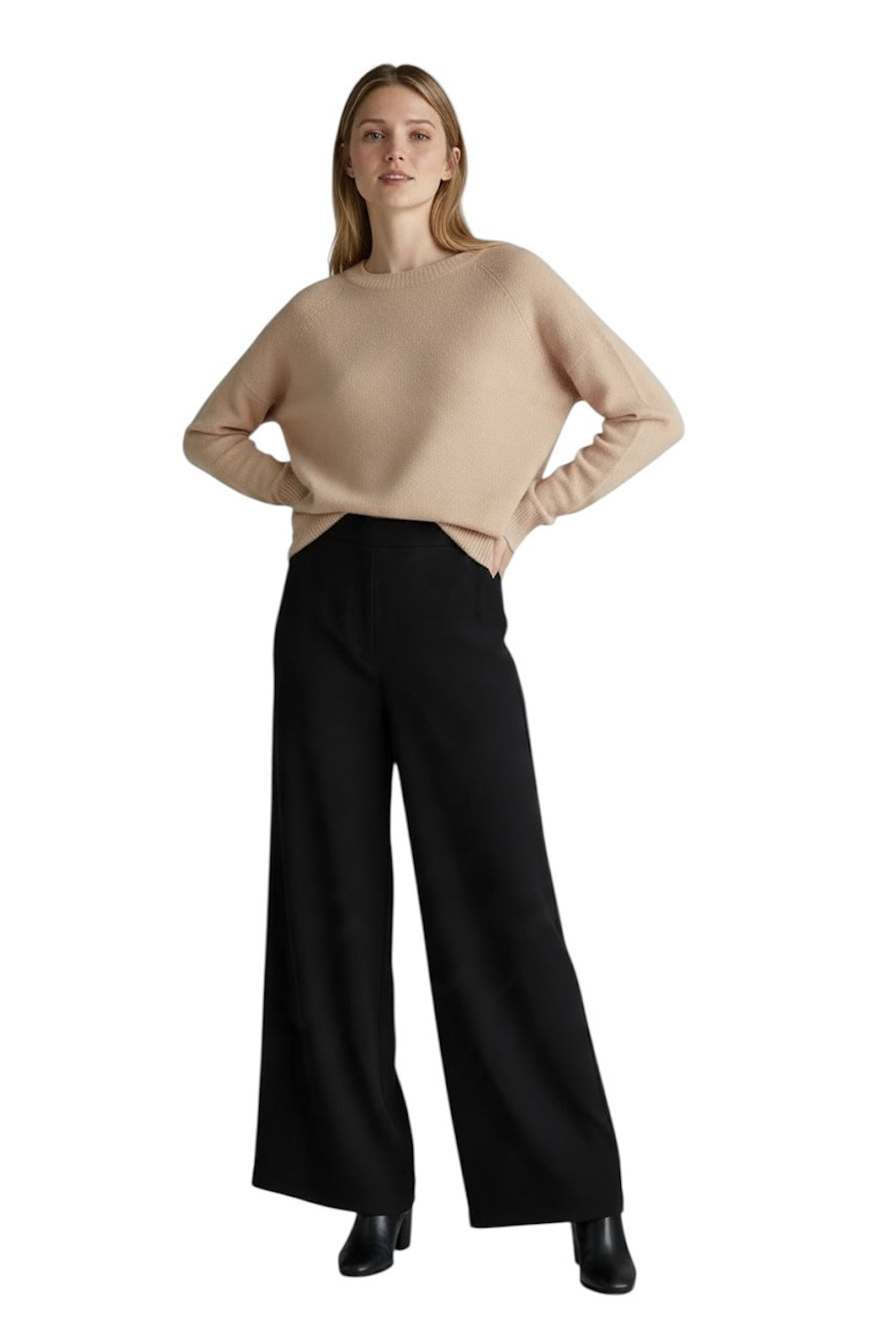 Pullover lungo Vicolo in cashmere rosa antico
