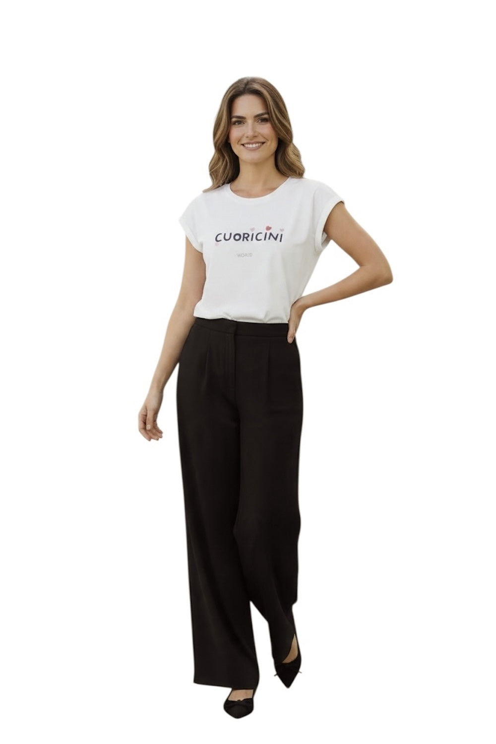 Vicolo Herzen weißes T-Shirt