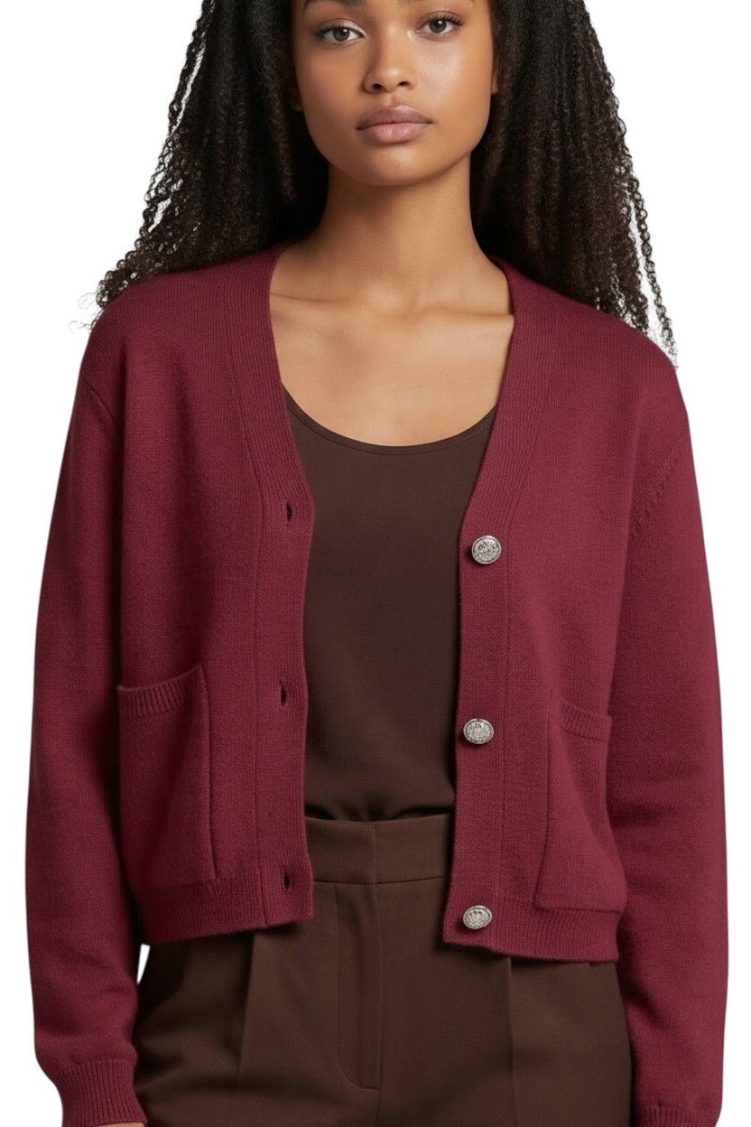 Vicolo jewel bordeaux cardigan