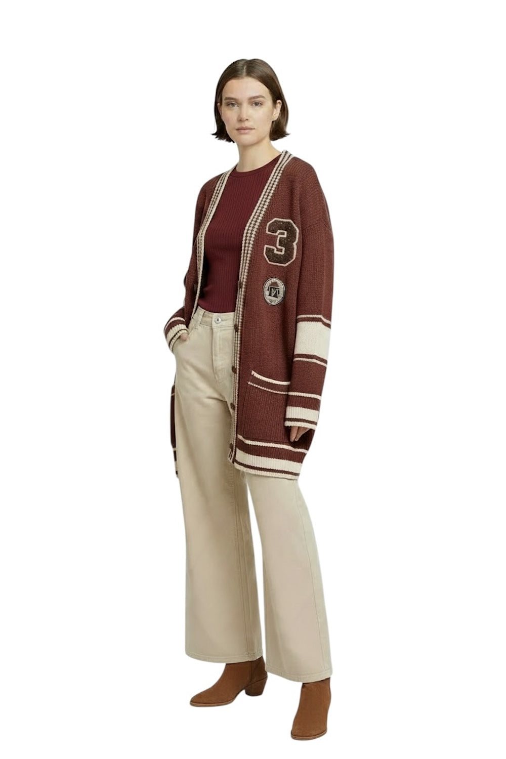 Vicolo bordeaux cardigan
