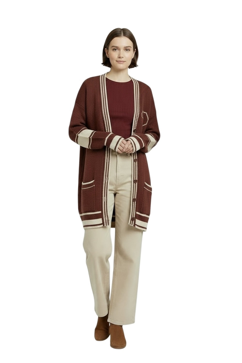 Vicolo bordeaux cardigan