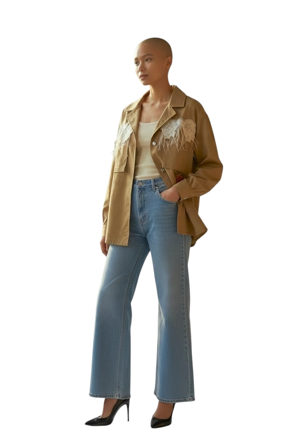 Annie Glam Jacke in Biscuit