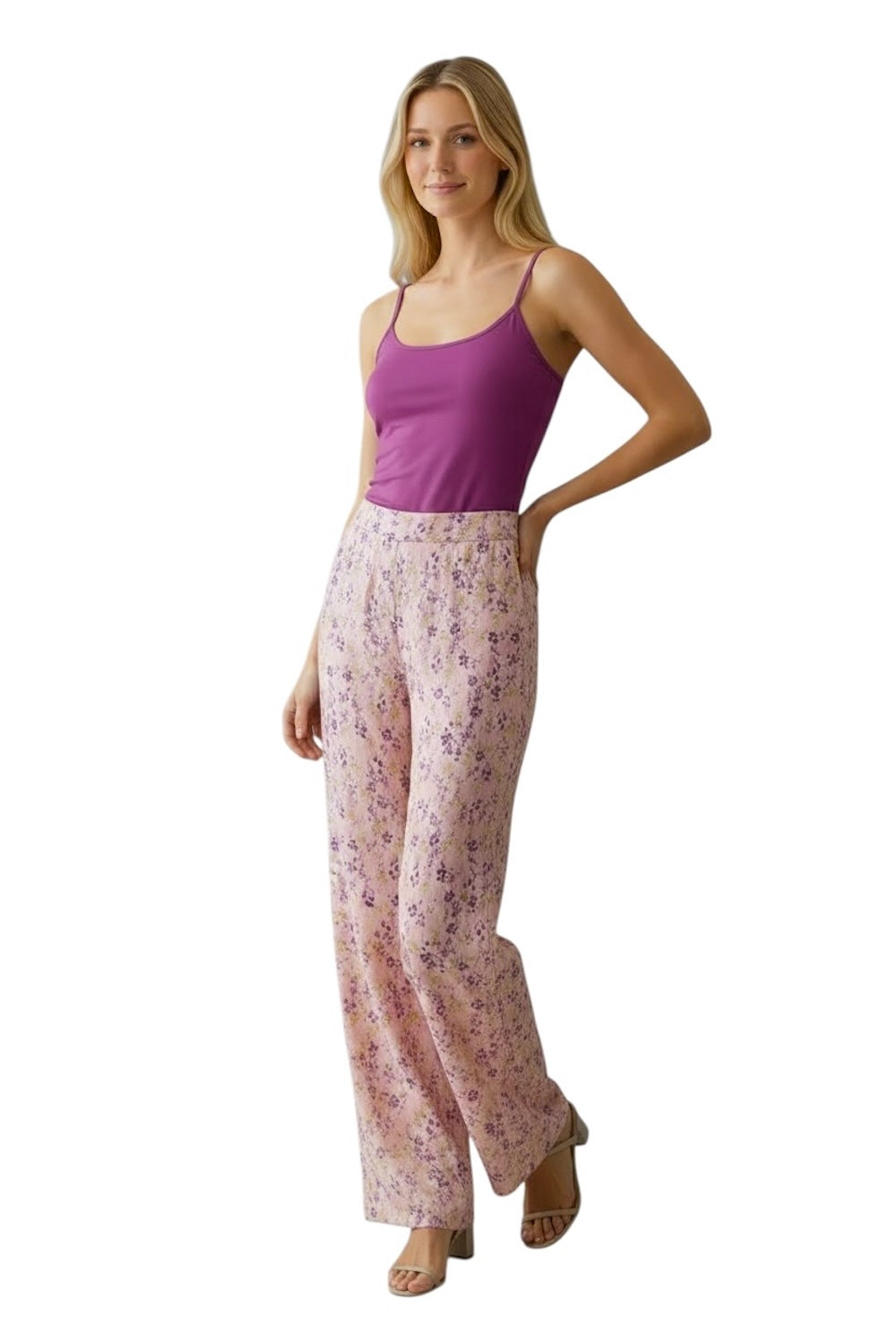 Saiph floral pink print pants